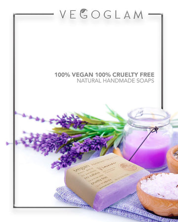 The Vegan Cosmetics Store offers a wide array of vegan and animal-free products. Here a version of our Organic Vegan Natural Soap is displayed.